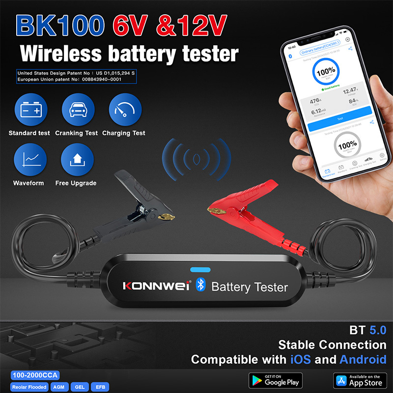 Battery Load Tester - KONNWEI BK200 BK100 6V-12V-24V Car Battery