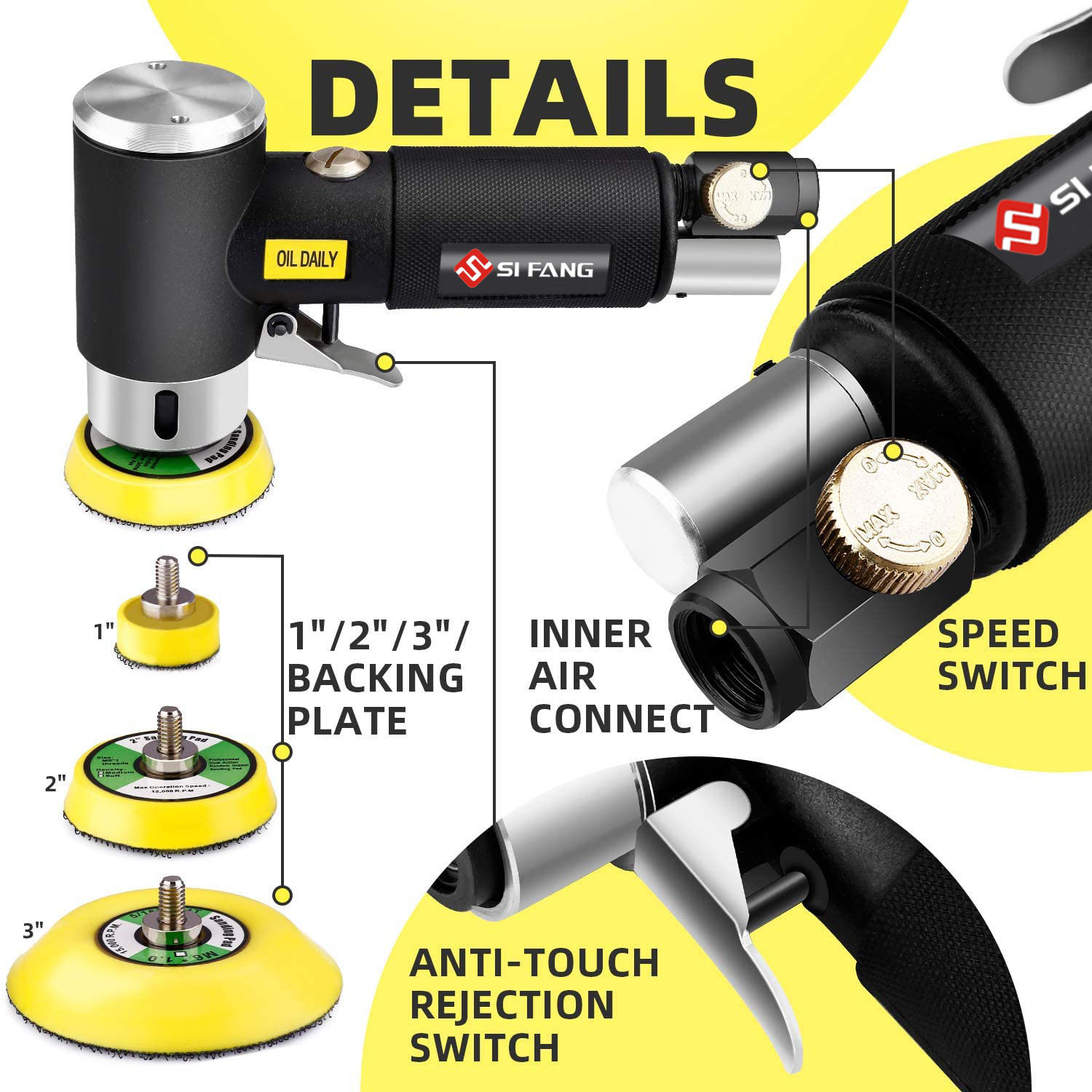 Orbit Air Sander Mini Pneumati - Orbital Polisher Da recension och pris