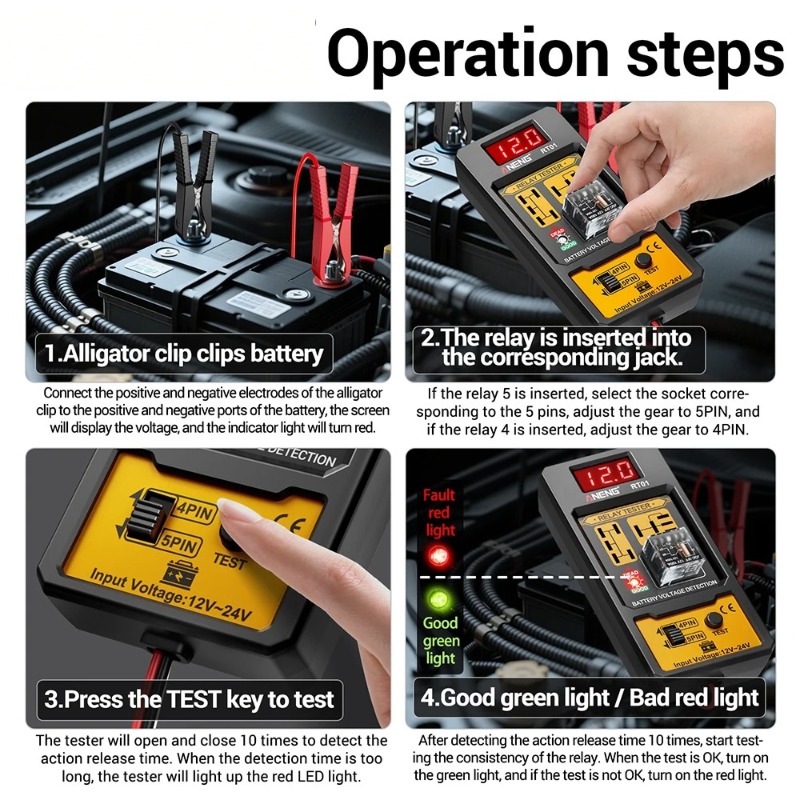 12V 24V Automotive Relay Teste - Battery Load Tester recension och pris